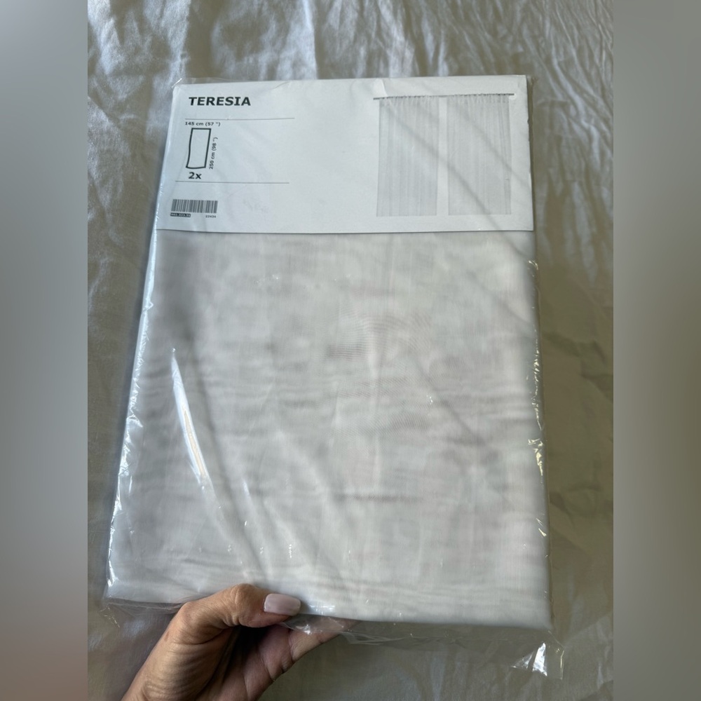 IKEA TERESIA CURTAIN WHITE LIGHT WEIGHT W 57" L 98" | Sheer NEW Retired